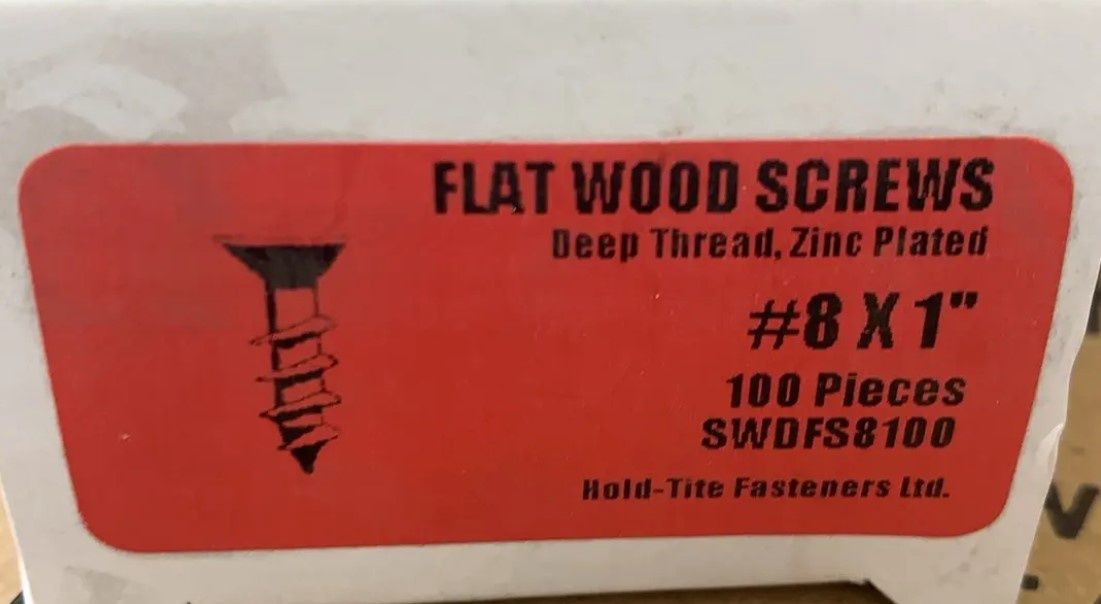 FLAT WOOD SCREWS 8 X 1