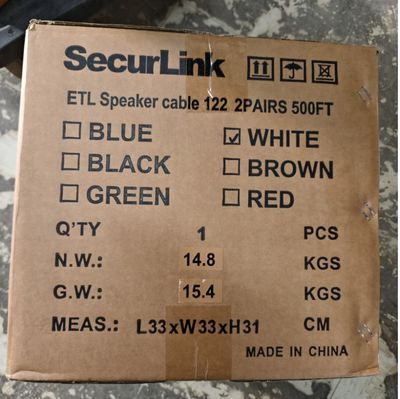 SPEAKER WIRE 12/2 WHITE 500FT