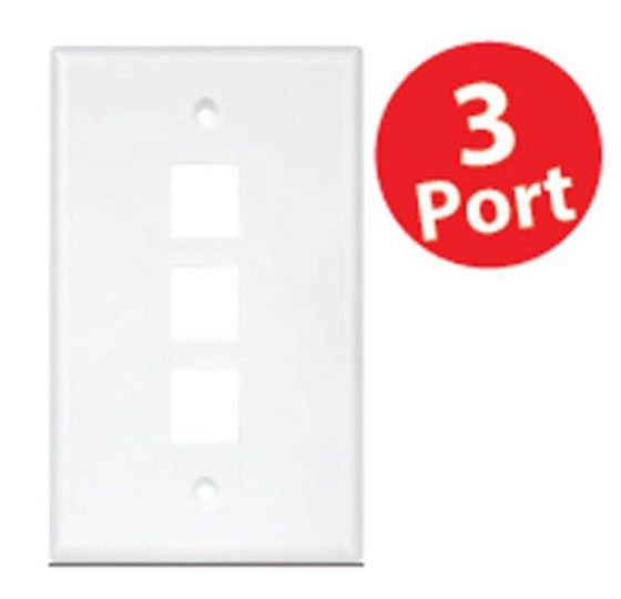 KEYSTONE WALL PLATE 3 PORT RJ45-WF3