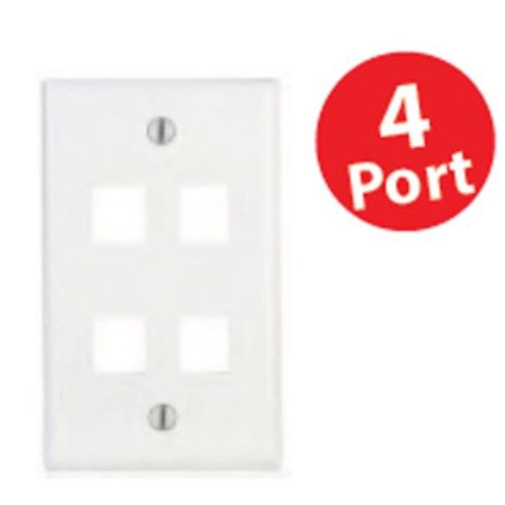 KEYSTONE WALL PLATE 4 PORT RJ45-WF4