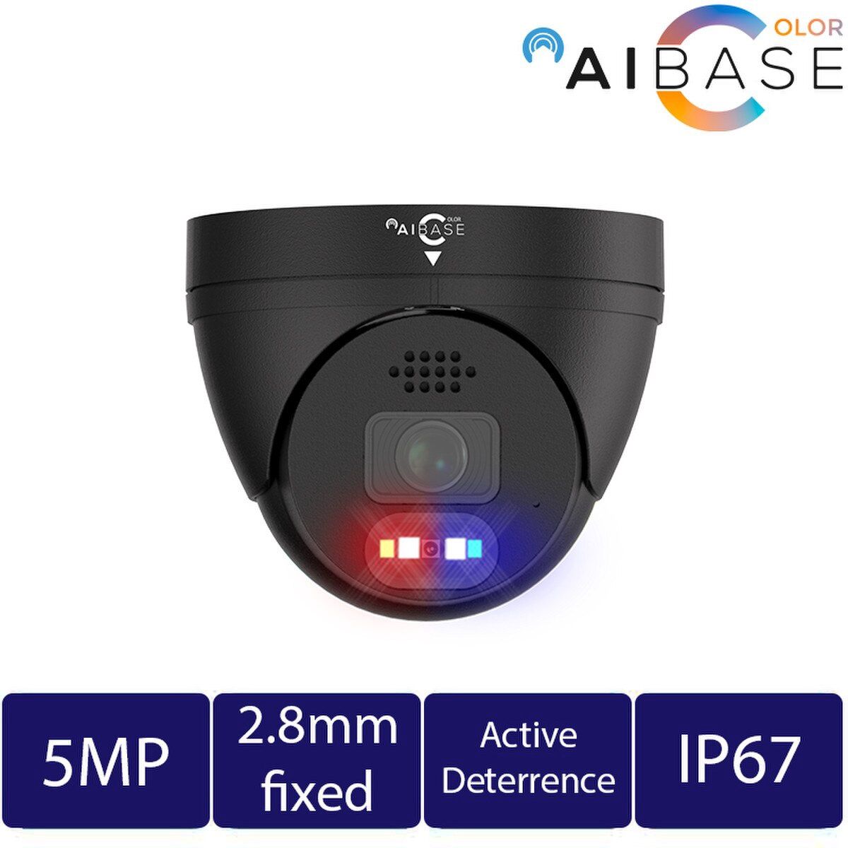 TURRET IP CAMERA, AI DETERRENCE-BLK