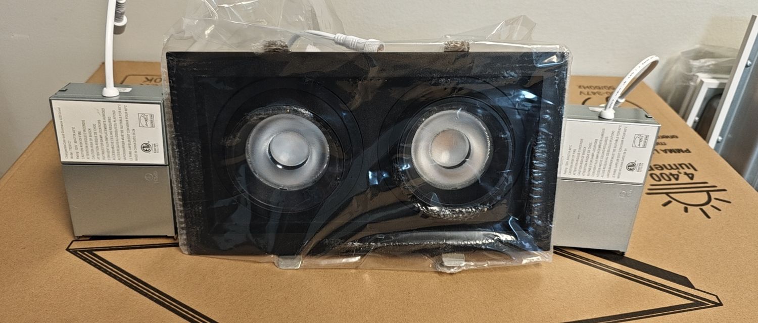 DOUBLE-HEAD CEILING 2X12W 3CCT -BLC