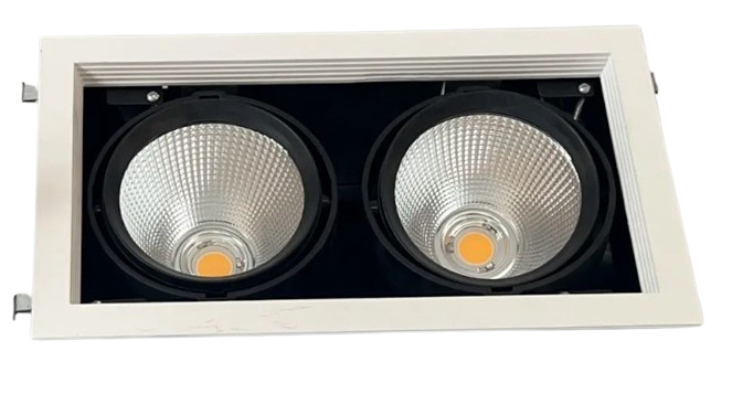 DOUBLE-HEAD CEILING 2X12W NW SQ-BLC