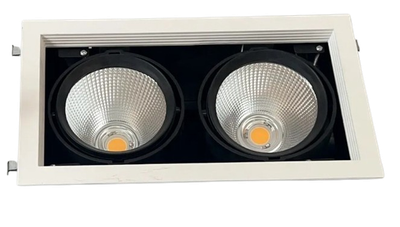 DOUBLE-HEAD CEILING 2X12W NW SQ-BLC