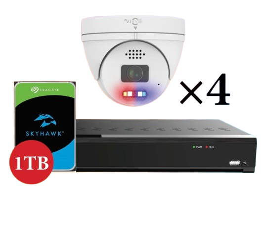 NETWORK VIDEO RECORDER SET, 4CH 4K 4POE -WHT