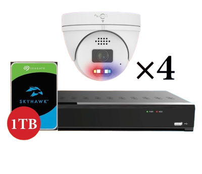 NETWORK VIDEO RECORDER SET, 4CH 4K 4POE -WHT