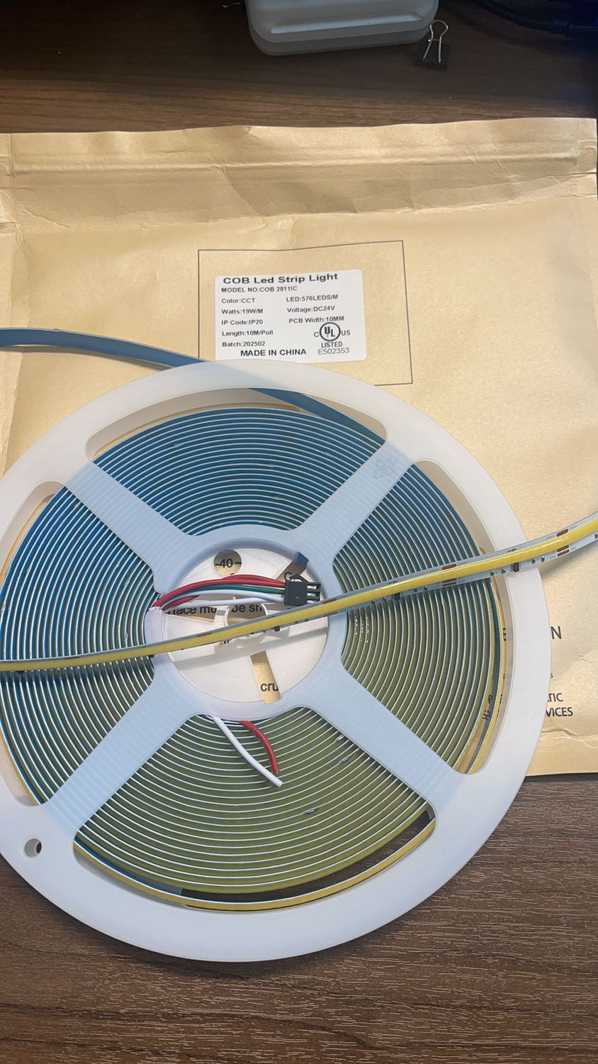 COB RUNNING STRIP 24V 19W/M CCT 10M