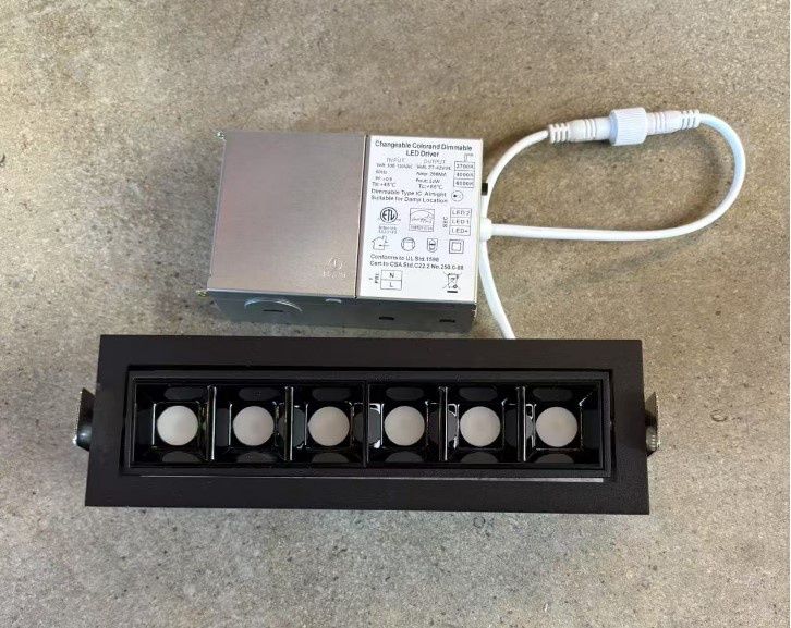 LINEAR POTLIGHT 6X2W 3CCT GIMBAL -BLK