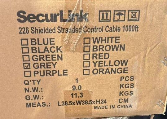 WIRE 22/6 SHIELDED STRANDED CONTROL CABLE 1000FEET