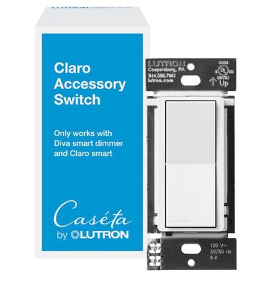 LUTRON CLARO SMART ACCESSORY SWITCH DVRF-AS-WH