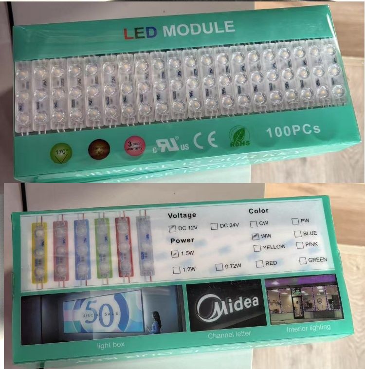 LED MODULE WW 1.5W 12V 100PCS/BOX