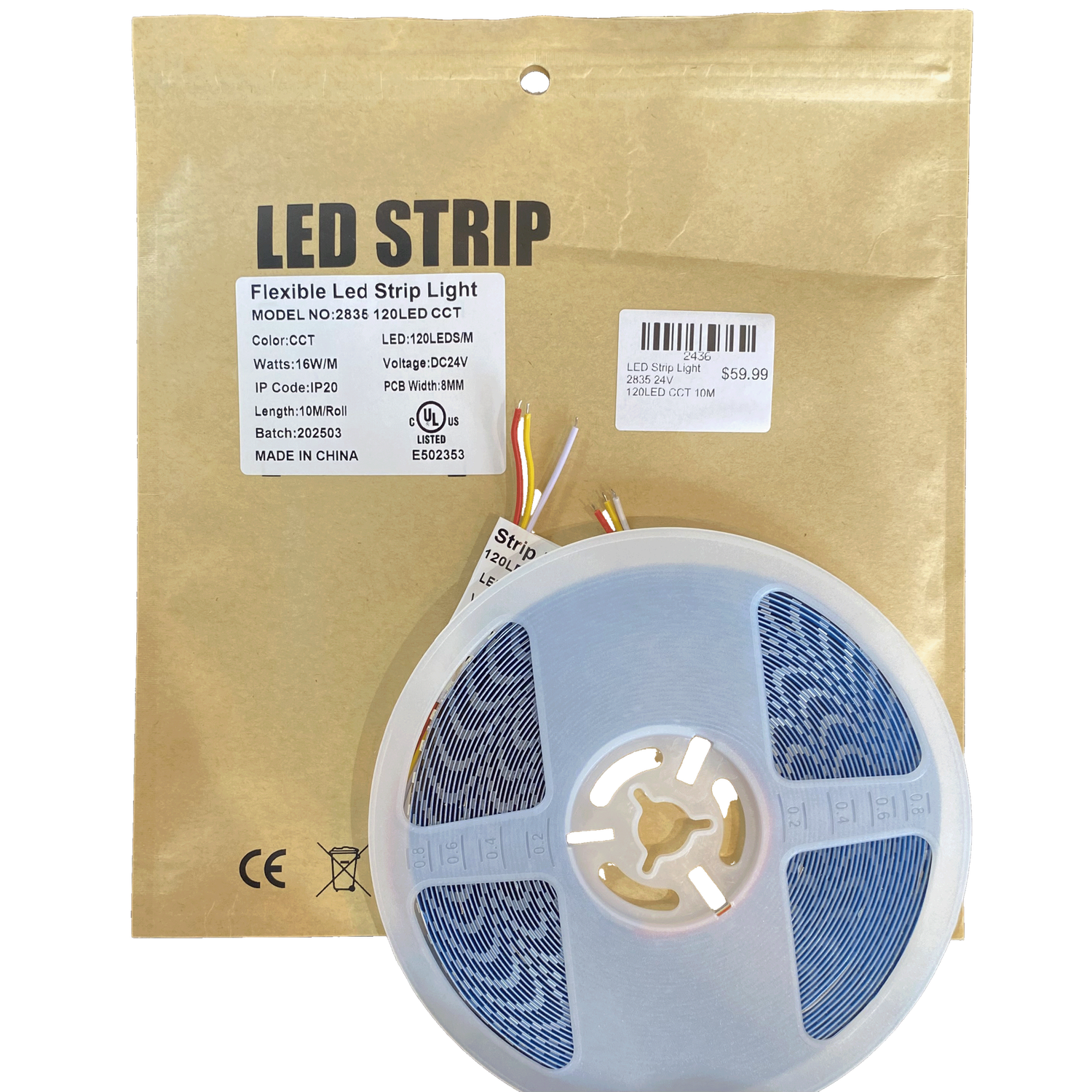 LED STRIP LIGHT 2835 24V 120LED CCT 10M