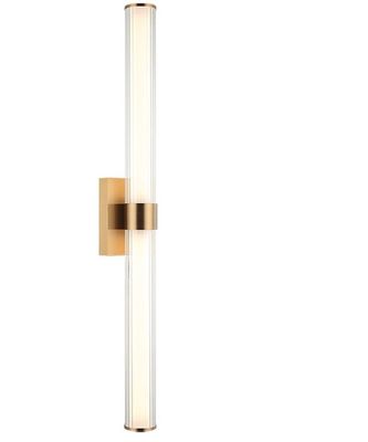 LED CLEAR RIBBED ACRYLIC LIGHT 15W 3CCT - PLATED GOLD