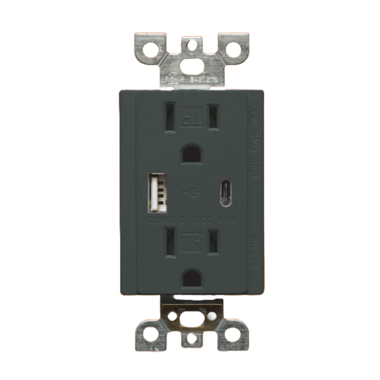 RECEPTACLE USB/TYPEA+C 20A BLACK
