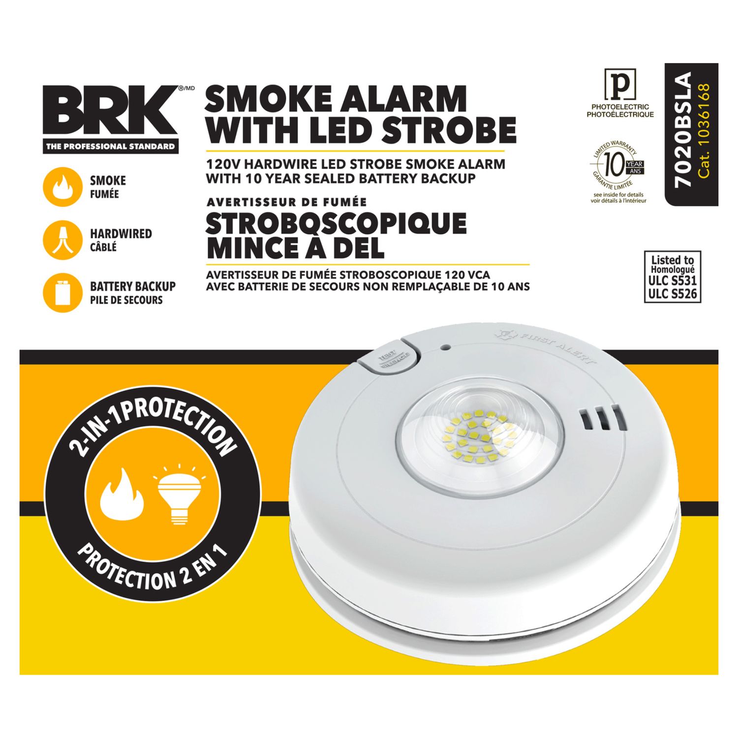 BRK 2IN1 SMOKE ALARM WITH LED STROBE BRK 2IN1 SMOKE ALARM WITH LED STROBE
