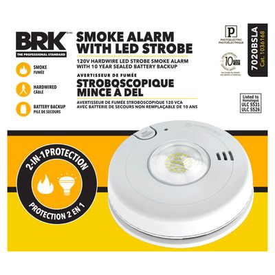 BRK 2IN1 SMOKE ALARM WITH LED STROBE