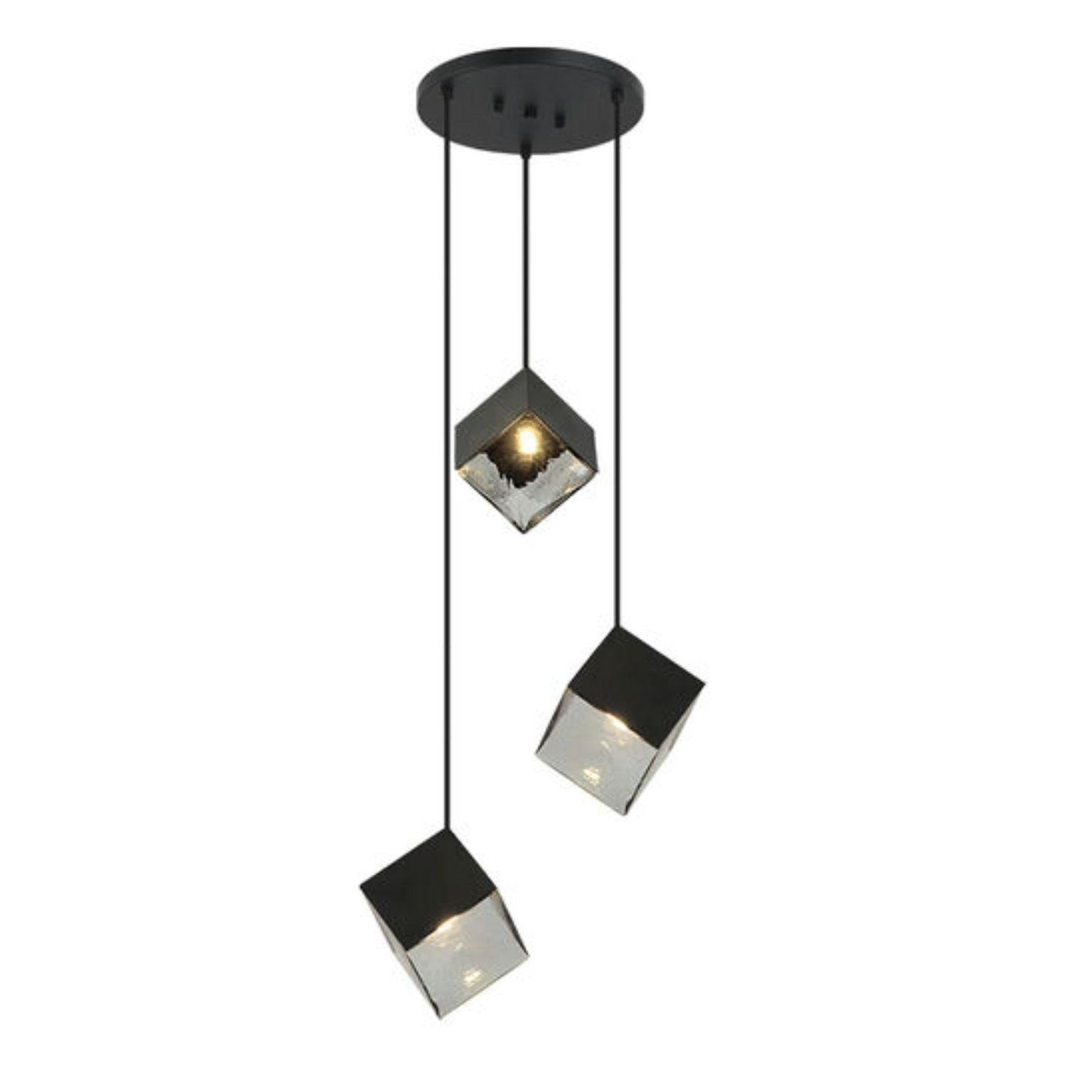 MATTEO CUBE 3 PENDANT CHANDELIER-BLK MATTEO CUBE 3 PENDANT CHANDELIER-BLK