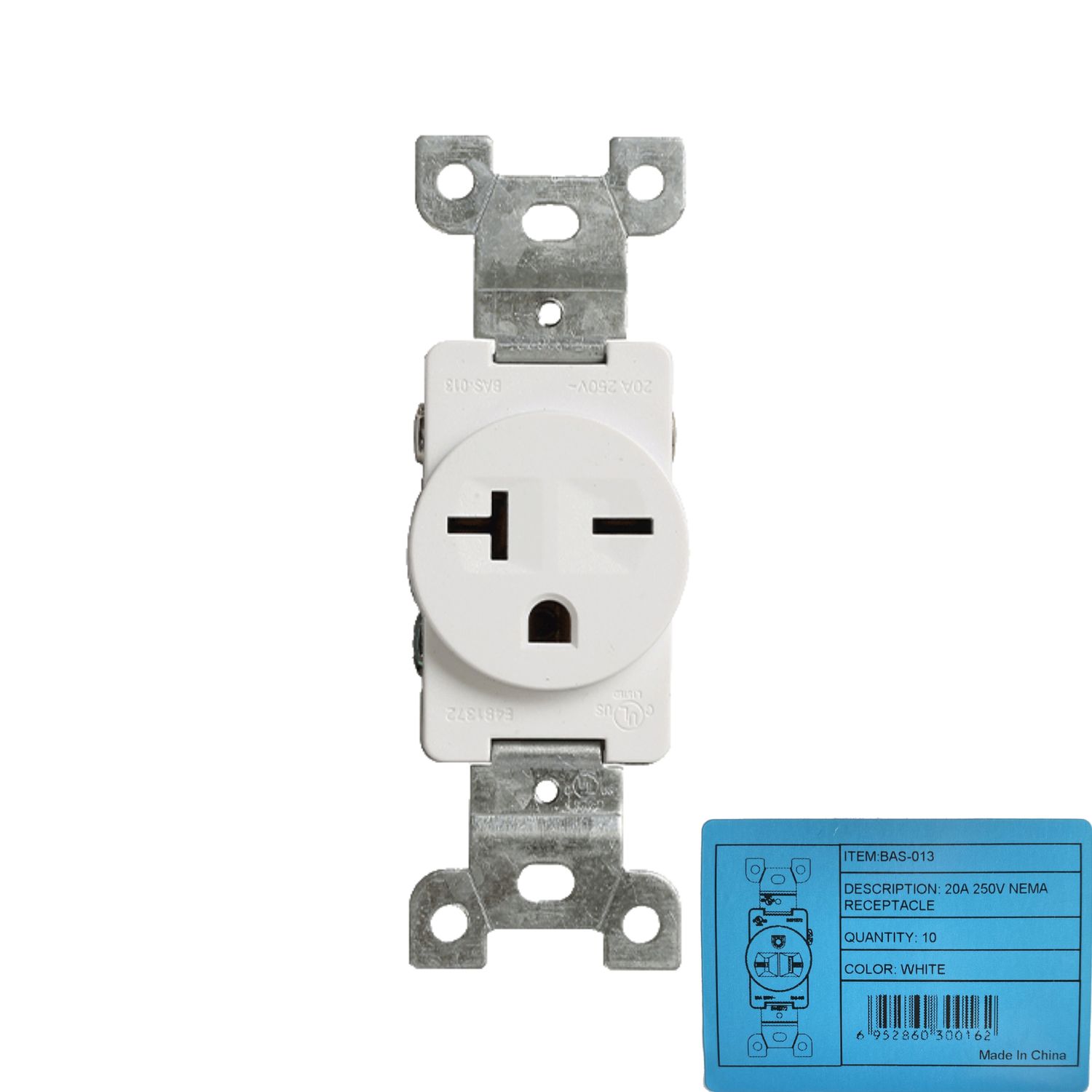 NEMA 20A 250V SINGLE RECEPATCLE BAS-013