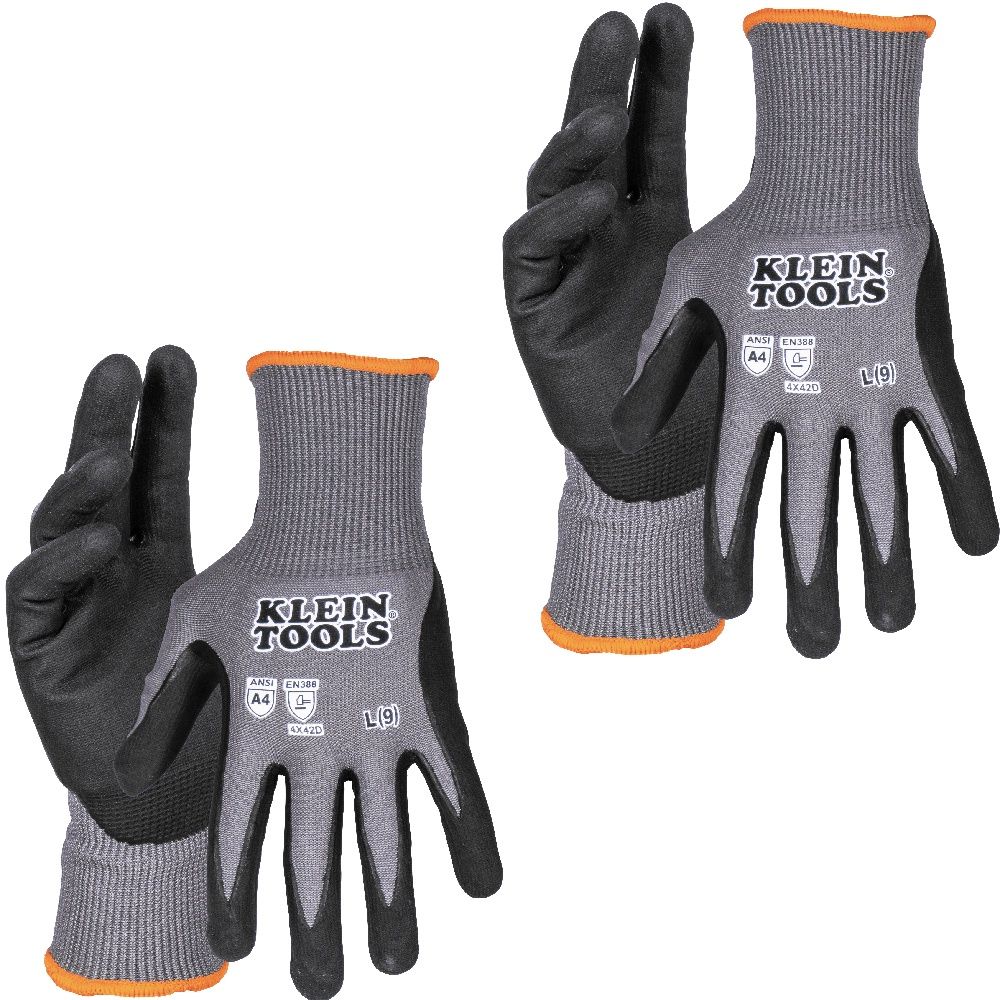CUT 4 KNIT DIP GLOVES - LARGE 2PK