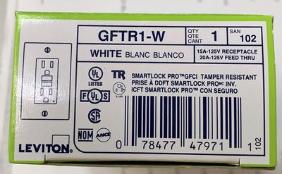 SELF-TEST TAMPER RESISTANT GFCI OUTLET, WITH WALLPLATE