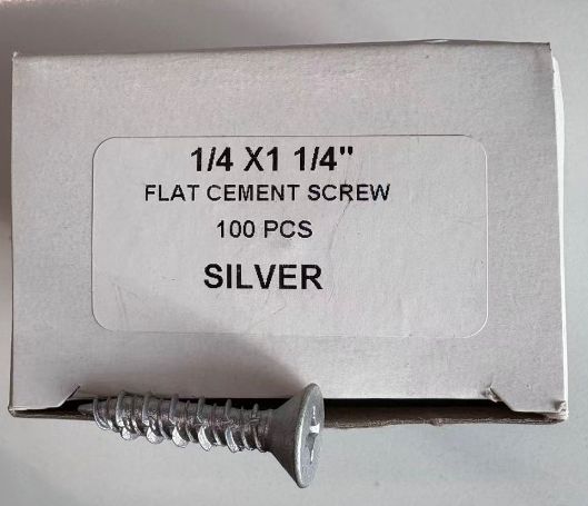 CEMENT SCREW-FLAT 1/4 X 1 1/4