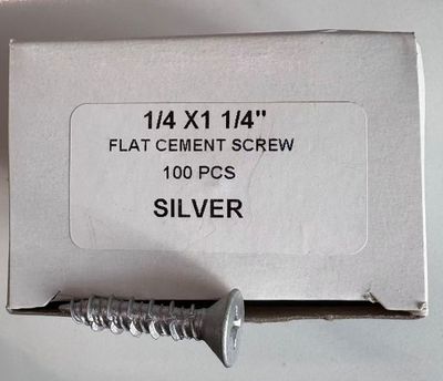 CEMENT SCREW-FLAT 1/4 X 1 1/4