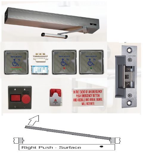 WASHROOM LH PUSH CLR 41" KIT