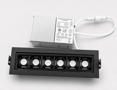 LINEAR POTLIGHT 6X2W 3CCT GIMBAL -BLK