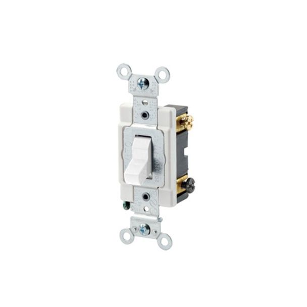 LT- COMMERCIAL GRADE DOUBLE POLE TOGGLE SWITCH 20A 120/277V [ CSB2-20W ]