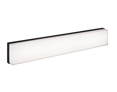 VANITY LIGHT 24W 3CCT RECTANGLE GLASS D24" X H2" MATTE BLACK 25233-W01A-BK