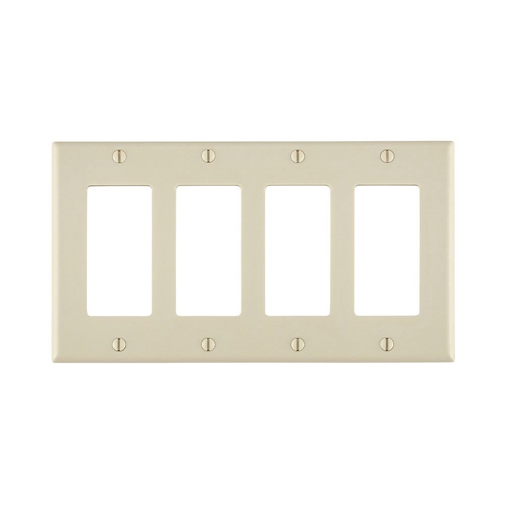 LT- 4-GANG DECORA WALLPLATE, LIGHT ALMOND [ 80412-T ]