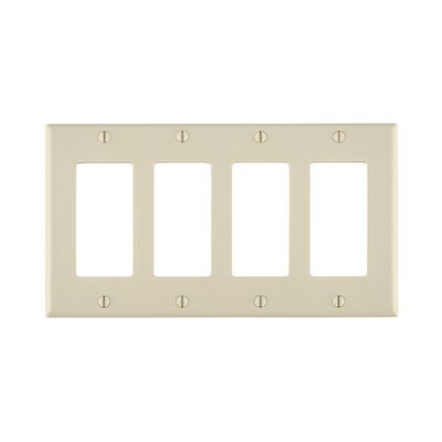 LT- 4-GANG DECORA WALLPLATE, LIGHT ALMOND [ 80412-T ]
