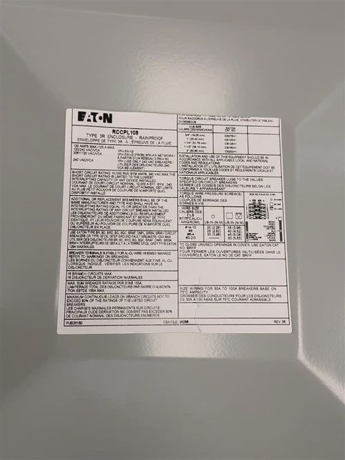 ET-  125A 8/16 CIRCUITS OUTDOOR PLUG-ON LOADCENTER RCCPL108