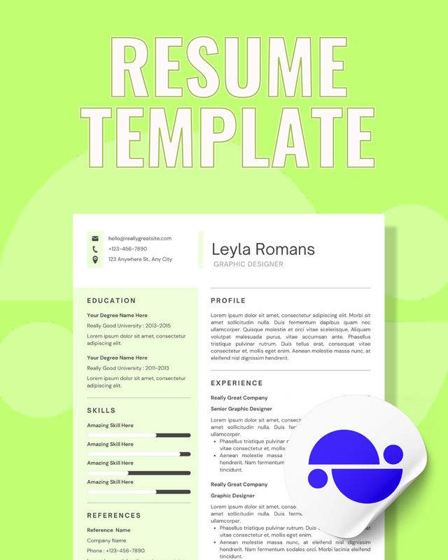 LEYLA ROMANS CUSTOMISABLE RESUME TEMPLATE