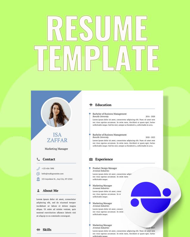 ISA ZAFAR CUSTOMISABLE RESUME TEMPLATE