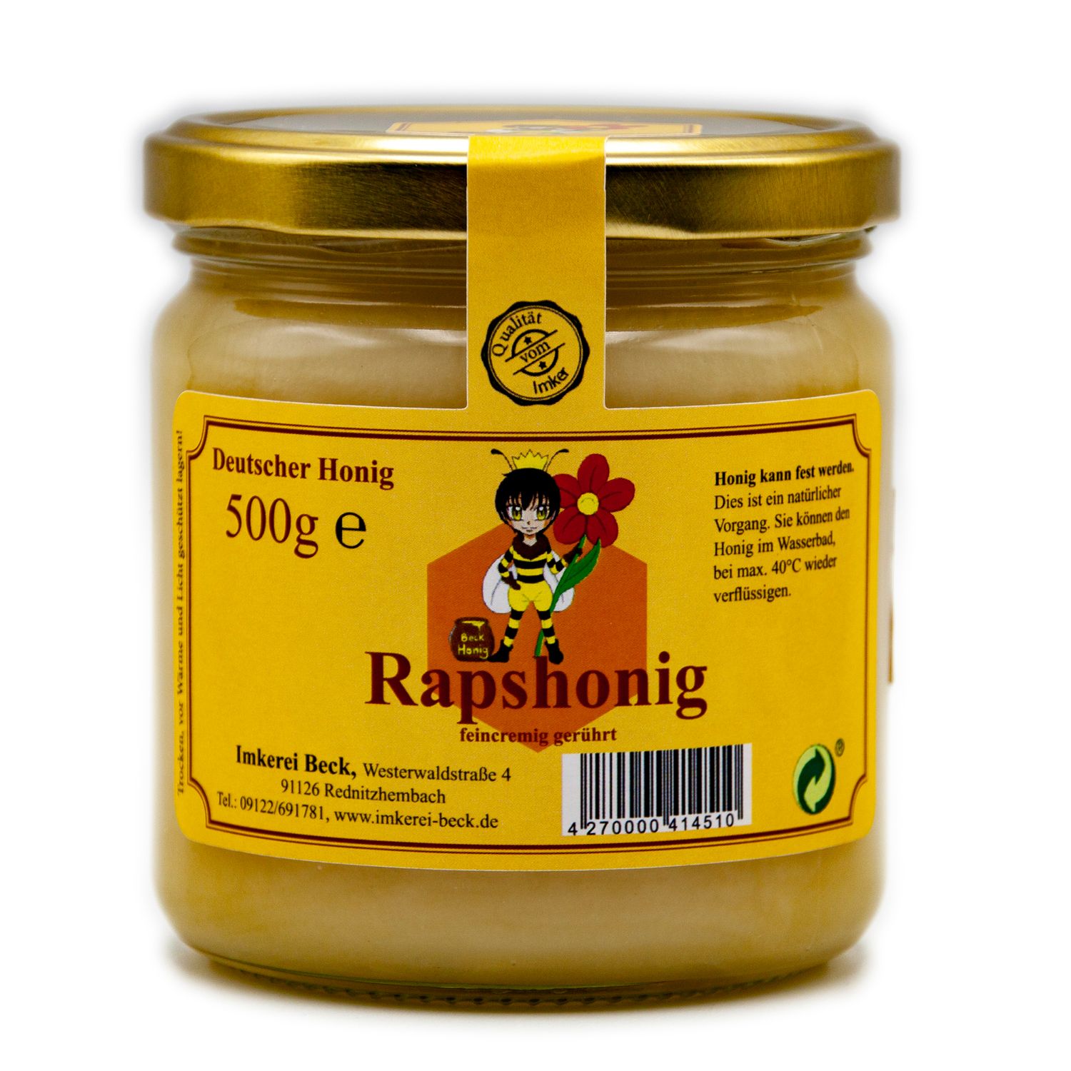 Rapsblütenhonig – Mild, cremig &amp; fast weiß