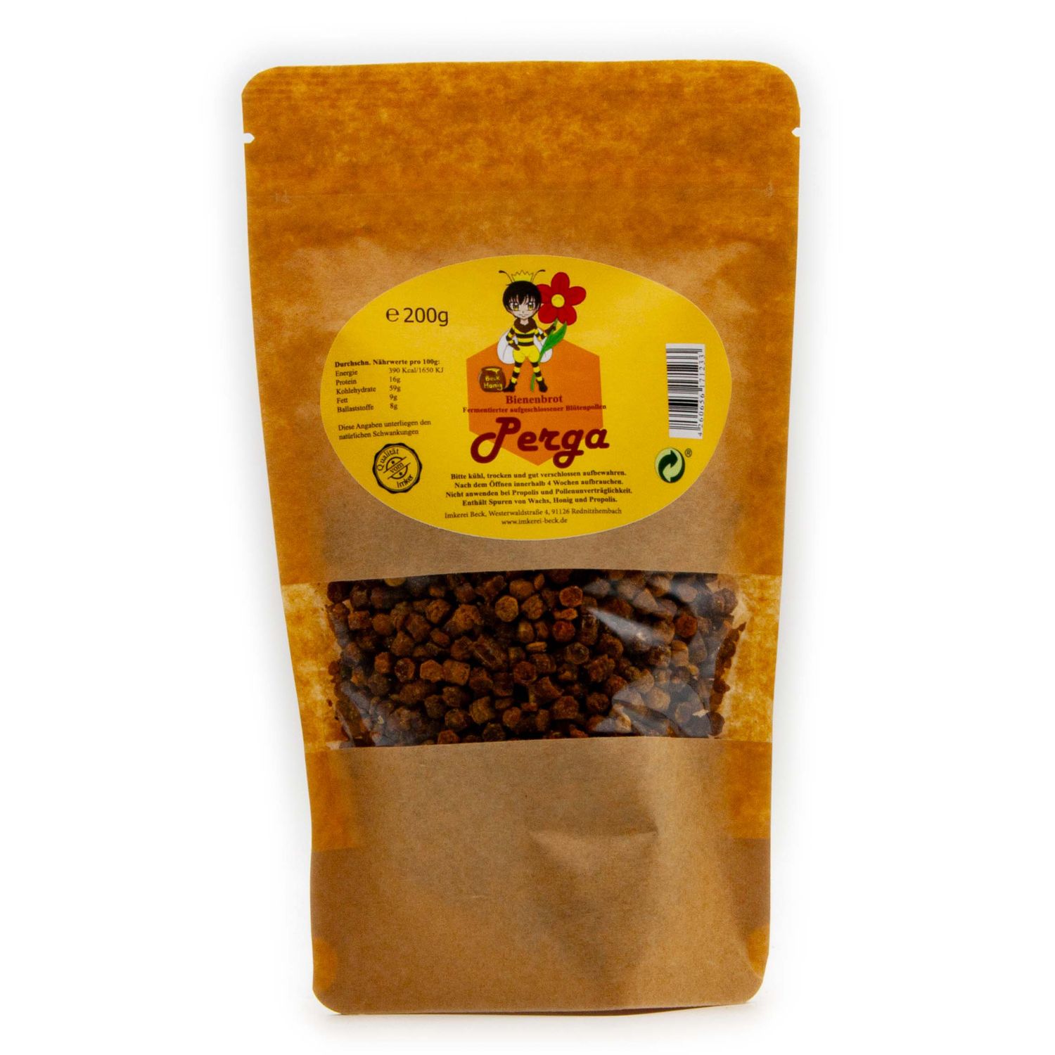 Bienenbrot / Perga – Fermentierter Blütenpollen direkt aus dem Bienenstock, Füllmenge: 200g