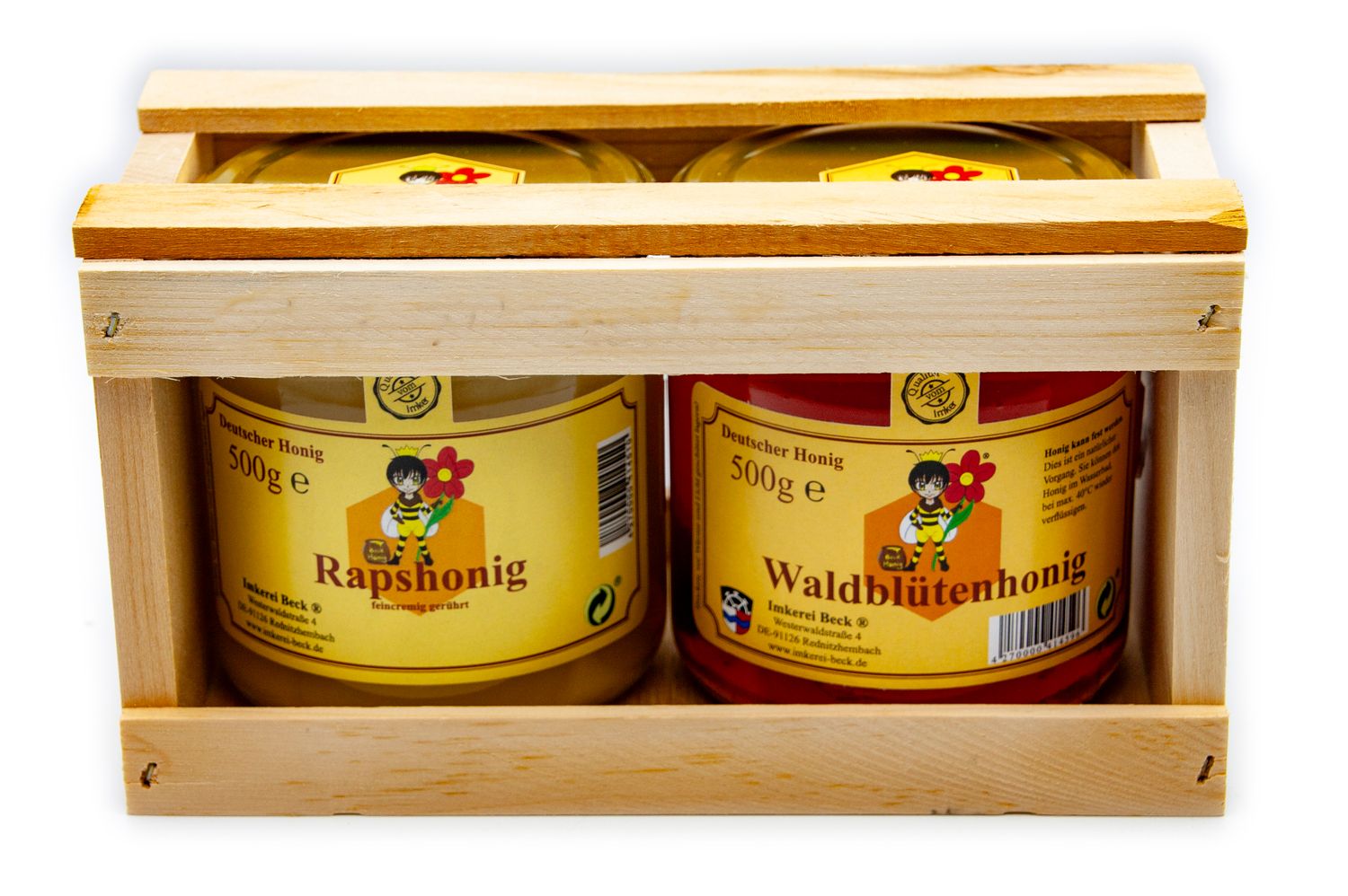 Honig Geschenkset 2er – Regionaler Genuss im Holzrahmen