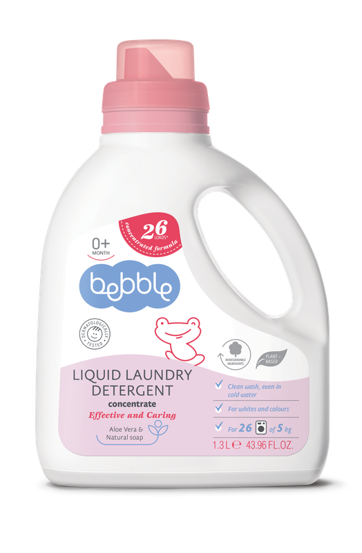 🧼 Bebble Baby Vloeibaar Wasmiddel – 1,3 L | 26 Wasbeurten – Zacht voor Kleding én Huid - Bundel 3 stuks van 1300 ml