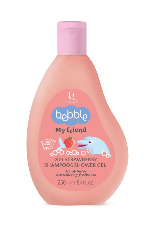 2in1 Aardbeien Shampoo &amp; Douchegel, 250 ml