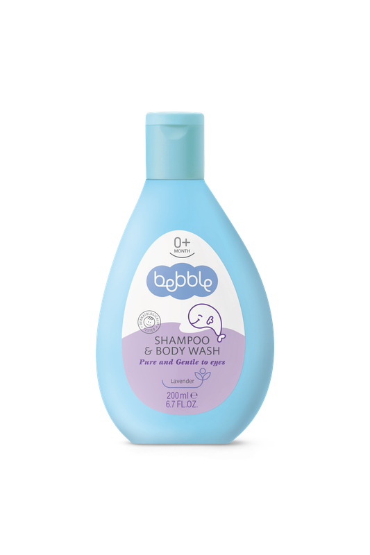 🌿 Bebble Shampoo &amp; Body Wash met Lavendel – Zachte Reiniging voor Baby’s -  200 ml