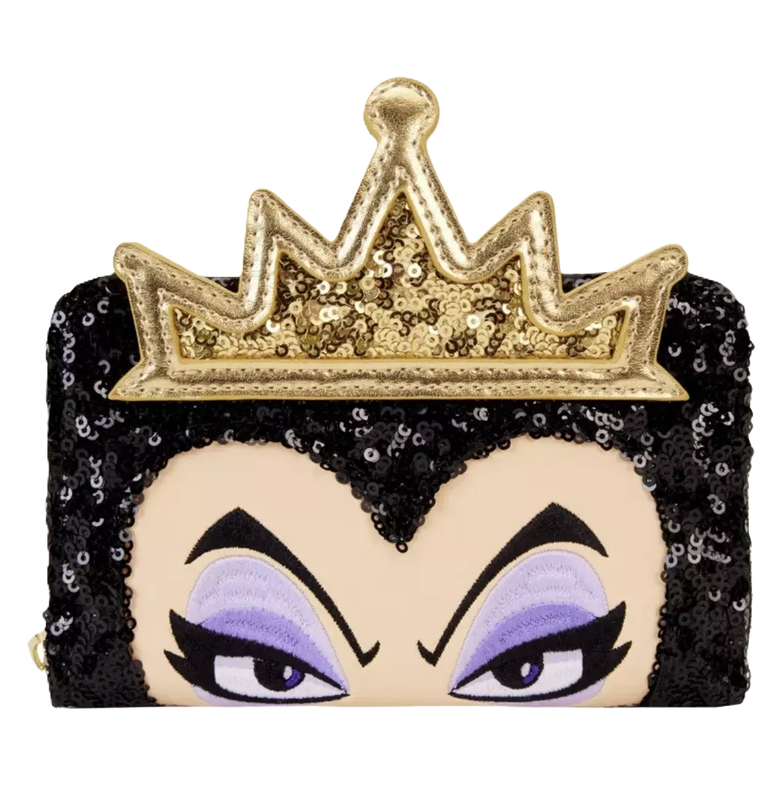 Loungefly Disney Snow White Evil Queen Sequin Poison Apple Zip Around