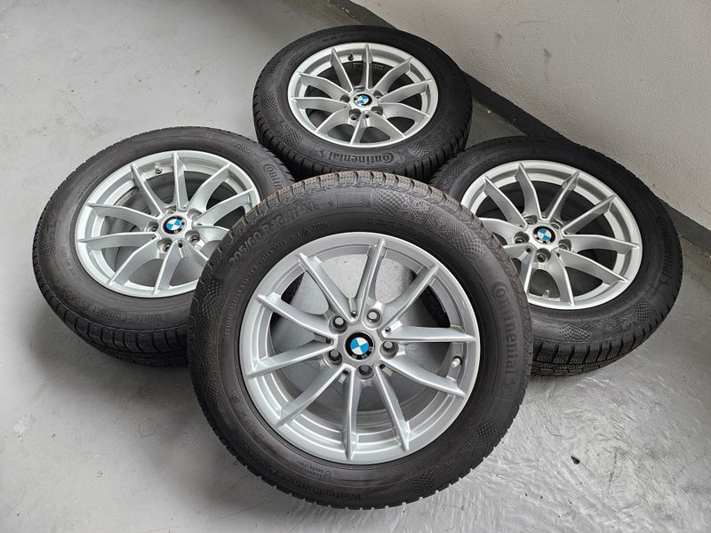 Original BMW Winterkompletträder Winterreifen Alufelgen für 3er G20 G21 16 Zoll V Speiche 774 silber gebraucht