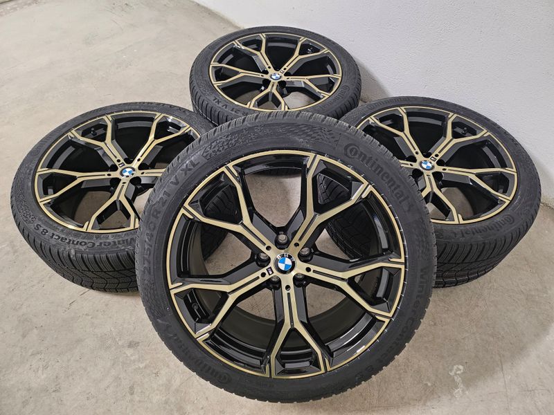Original BMW Winterkompletträder Winterreifen Alufelgen für X5 G05 X6 G06 21 Zoll M 741 bicolor gold