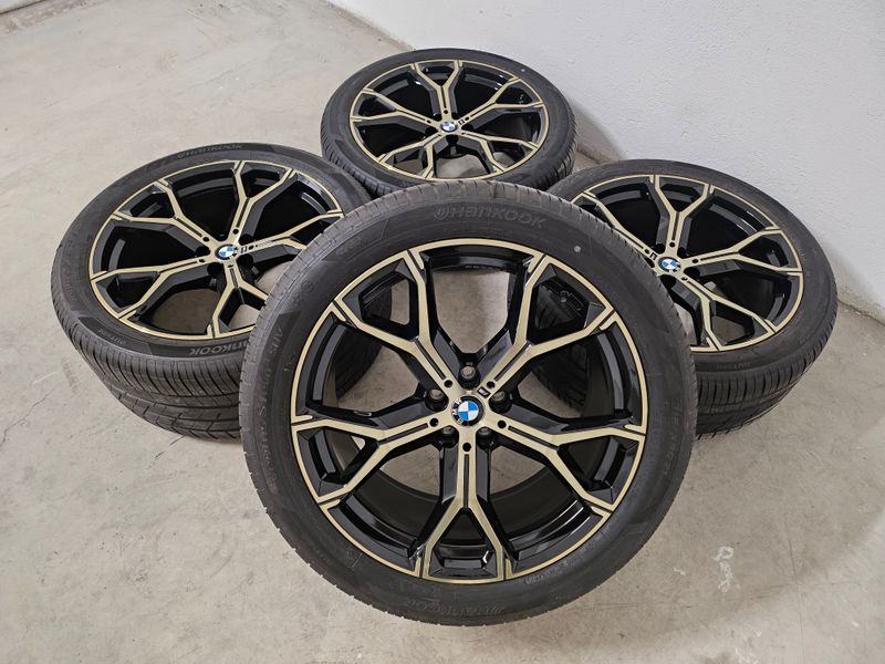 Original BMW Sommerkompletträder Sommerreifen Alufelgen  für X5 G05 X6 G06 21 Zoll  M 741 bicolor gold