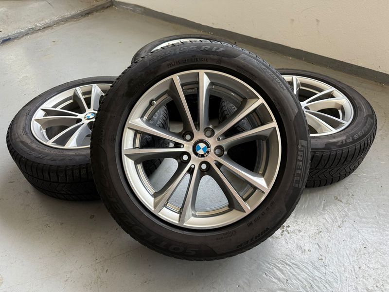 Original BMW Winterkompletträder Winterreifen fabrikneu Alufelgen gebraucht für 5er G30 G31 17 Zoll V Speiche 631 bicolor