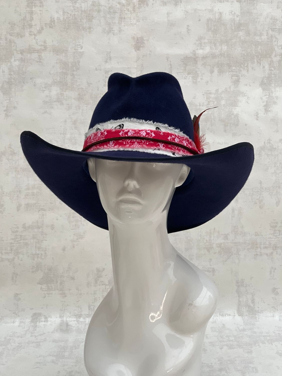 Hand shape cowboy hat Blue size 56