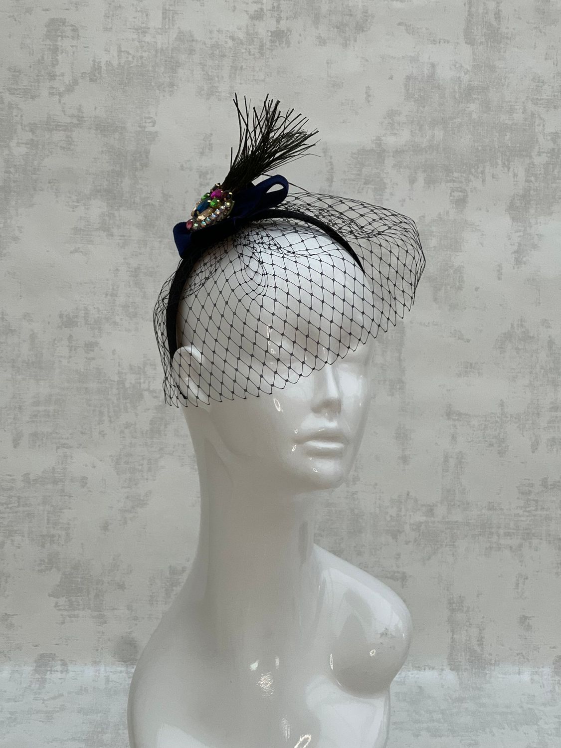 Headband with peacock feather