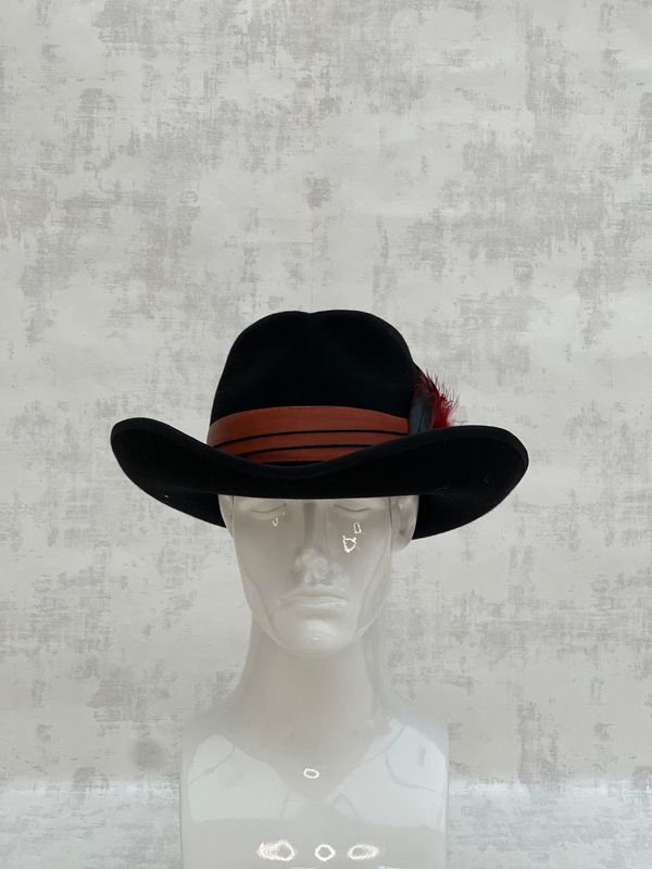 Cowboy hand shaped  fedora hat