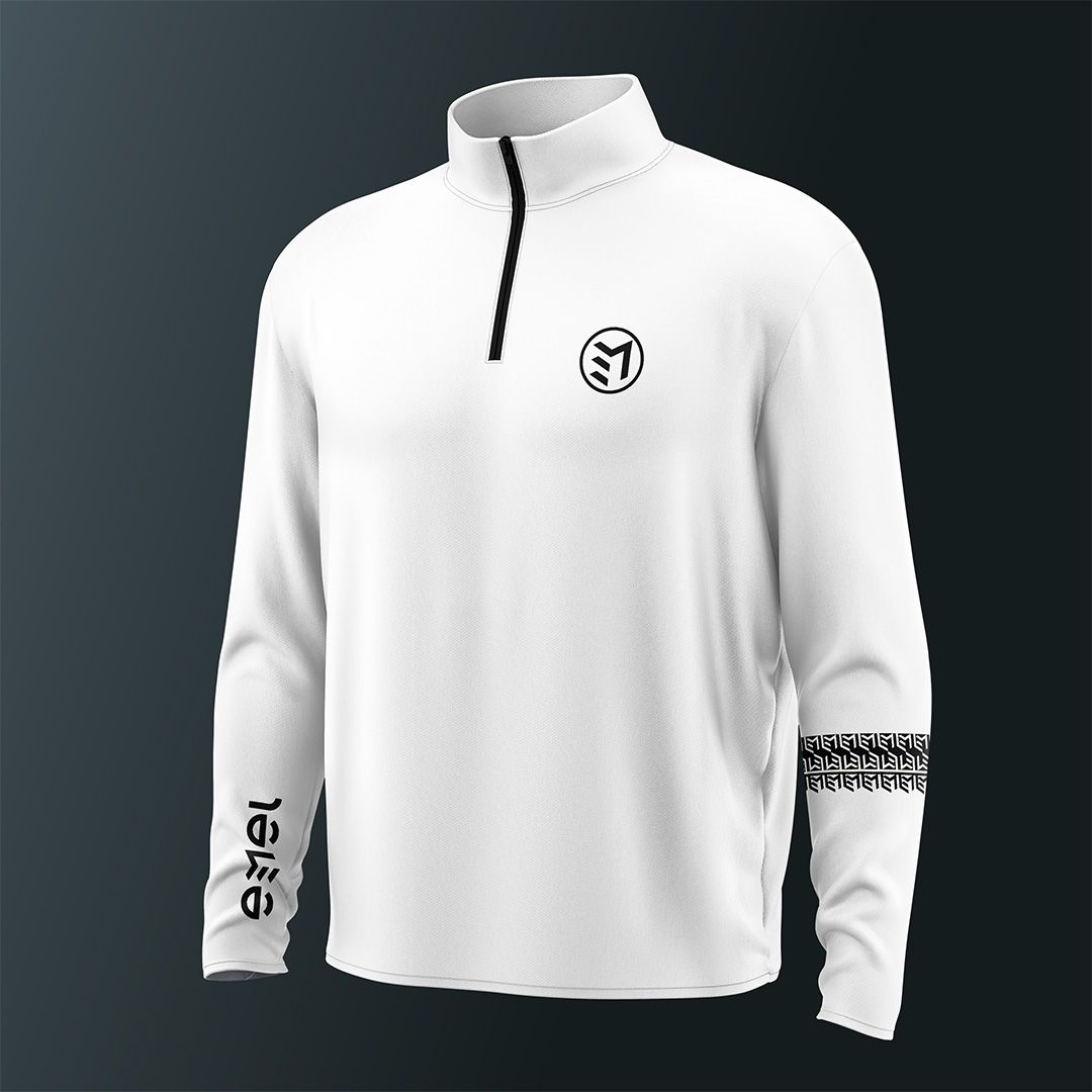 MAVAM MID-LAYER Quarter zip ICE-WHITE